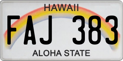 HI license plate FAJ383