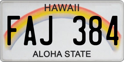 HI license plate FAJ384