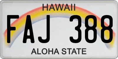 HI license plate FAJ388