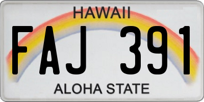 HI license plate FAJ391
