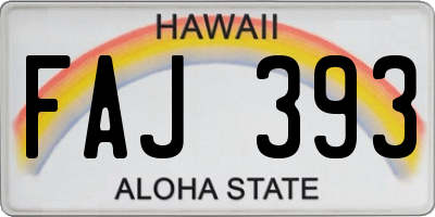 HI license plate FAJ393