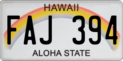 HI license plate FAJ394
