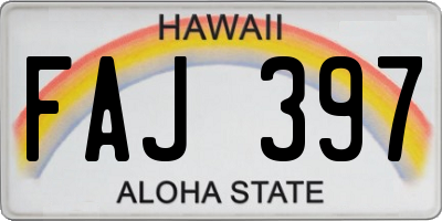 HI license plate FAJ397