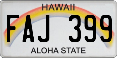 HI license plate FAJ399