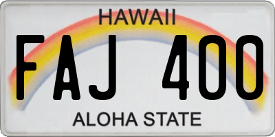 HI license plate FAJ400