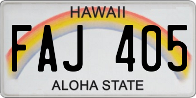 HI license plate FAJ405