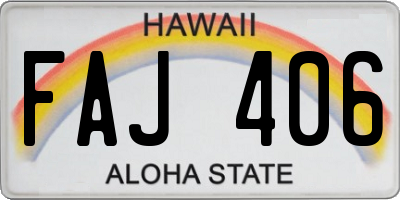 HI license plate FAJ406