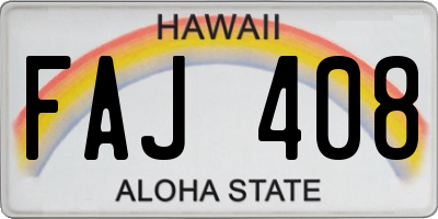 HI license plate FAJ408