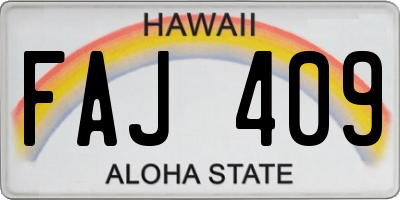 HI license plate FAJ409