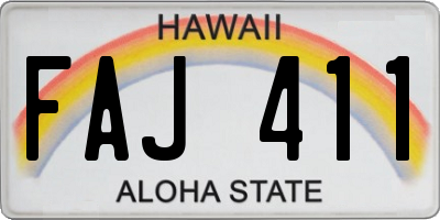 HI license plate FAJ411