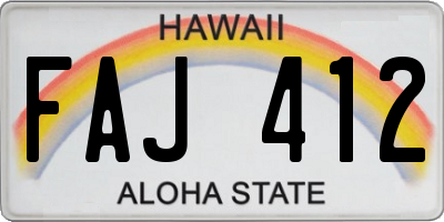 HI license plate FAJ412