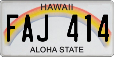 HI license plate FAJ414