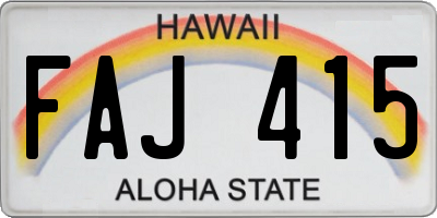 HI license plate FAJ415