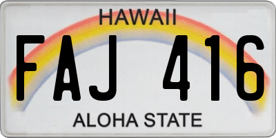 HI license plate FAJ416