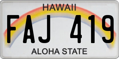 HI license plate FAJ419