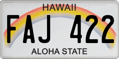 HI license plate FAJ422