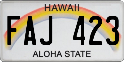 HI license plate FAJ423