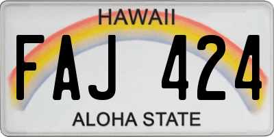 HI license plate FAJ424