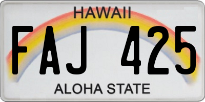 HI license plate FAJ425