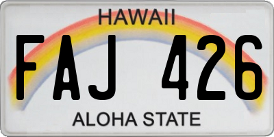 HI license plate FAJ426
