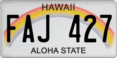 HI license plate FAJ427