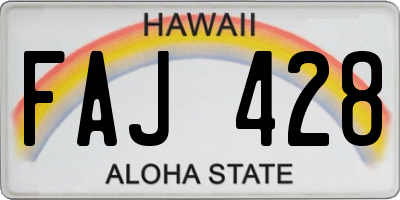 HI license plate FAJ428