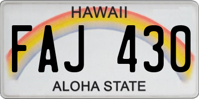 HI license plate FAJ430