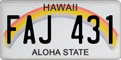 HI license plate FAJ431