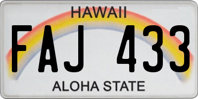 HI license plate FAJ433