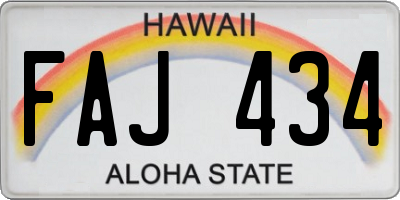 HI license plate FAJ434