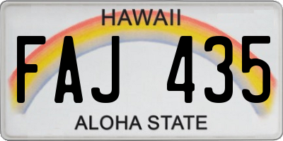 HI license plate FAJ435
