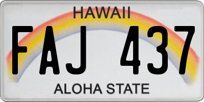 HI license plate FAJ437