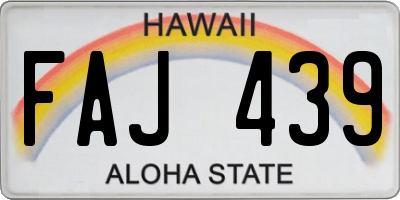 HI license plate FAJ439