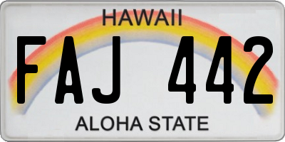 HI license plate FAJ442