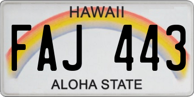 HI license plate FAJ443