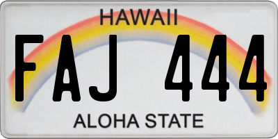 HI license plate FAJ444