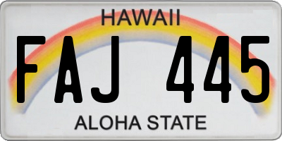 HI license plate FAJ445