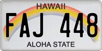 HI license plate FAJ448