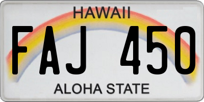 HI license plate FAJ450