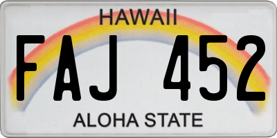 HI license plate FAJ452