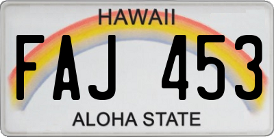 HI license plate FAJ453