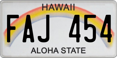 HI license plate FAJ454