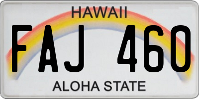 HI license plate FAJ460