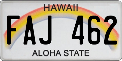 HI license plate FAJ462