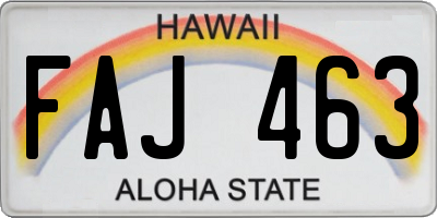 HI license plate FAJ463