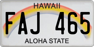 HI license plate FAJ465