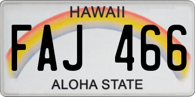 HI license plate FAJ466