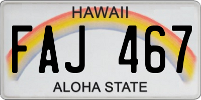 HI license plate FAJ467