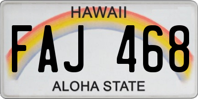 HI license plate FAJ468