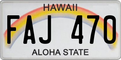 HI license plate FAJ470